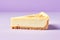 Slice of creamy cheesecake tasty dessert background