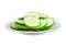 Slice cucumber on the dish