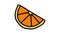 slice delicious orange color icon animation
