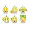 Slice of durian cartoon character with cute emoticon bring money