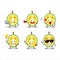 Slice of durian cartoon character with various types of business emoticons