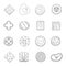 Slice food ingredient icons set, outline style