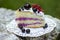 Slice of fresh berry cake