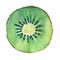 Slice of fresh kiwi fruit.
