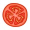 Slice of Fresh Ripe Red Tomato, Vegan Organic Healthy Vegetable Vector Illustration