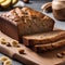 A slice of freshly baked banana bread with walnuts3