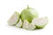 Slice of Guava fruit isolated over a white background