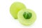 Slice Indian gooseberry, amla green fruits isolated on white background. with clipping path