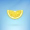 Slice of Juicy Lemon on a Blue Background