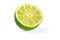 Slice of juicy lime with clipping path.