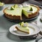 A slice of key lime pie with a dollop of whipped cream1
