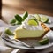 A slice of key lime pie with a dollop of whipped cream4