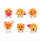 Slice of kumquat cartoon character with love cute emoticon