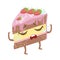 Slice Of Layered Strawberry Cake Cute Anime Humanized Cartoon Food Character