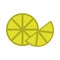 Slice lemon citrus fruit tropical flat icon