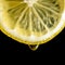 slice of lemon with a drop of juice