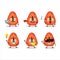 Slice of mamey cartoon character with various types of business emoticons