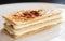 Slice of mille-feuille cake