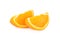 Slice Navel/Valencia orange on white background