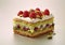 Slice of pistachio cream and raspberry topping cake.Macro.AI Generative