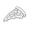 Slice of pizza coloring book vector