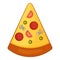 Slice of pizza icon, cartoon style