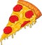 Slice of pizza vector illustration. Slice of pizza in vibrant colors.