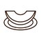 Slice pumpkin in the saucer line icon style