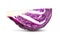 Slice purple cabbage on white background