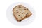 Slice of Raisin Bread on Plate