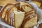Slice of rustic bread set basket delicious fresh background