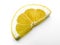 A slice of a slice of lemon shaped like a half moon