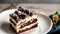 A Slice Of Tiramisu Cake. Generative AI