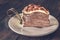 Slice of tiramisu crepe cake