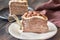 Slice of tiramisu crepe cake
