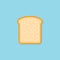 Slice of toast bread flat style icon. Vector illustration.