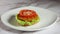 Slice of Tomato Falls on a Burger Bun With Salad and Fish Cutlet 3 of 4. Slow Motion