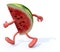 Slice of watermelon with arms and legs running