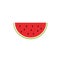 Slice of watermelon in a flat style. graphic. For design, banner, sticker, poster, card, label. piece, juicy, bright, fruit