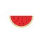 Slice of watermelon in a flat style. vector graphic. For design, banner, sticker, poster, card, label. piece, juicy