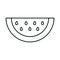 Slice watermelon fruit tropical fresh linear icon style