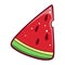 Slice of watermelon icon, green summer berry