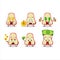 Slice of watter apple cartoon character with cute emoticon bring money