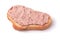 Slice of wheat bread with liver pate
