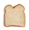 Slice of wheat bread on a white background