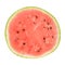 Slice of whole watermelon isolated