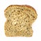 Slice of a whole wheat bread isolated