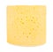 Slice of yellow medium-hard cheese isolated
