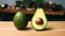 Sliced avocado, fresh nutritious food