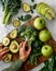 Sliced avocado on plain background